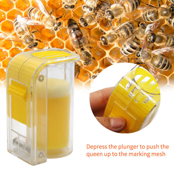 1 pakke plast dronning mærkningsværktøj én hånd mærkning flaske bifanger, bifanger biavl værktøj dronning bee mærkningsflaske 2 i 1