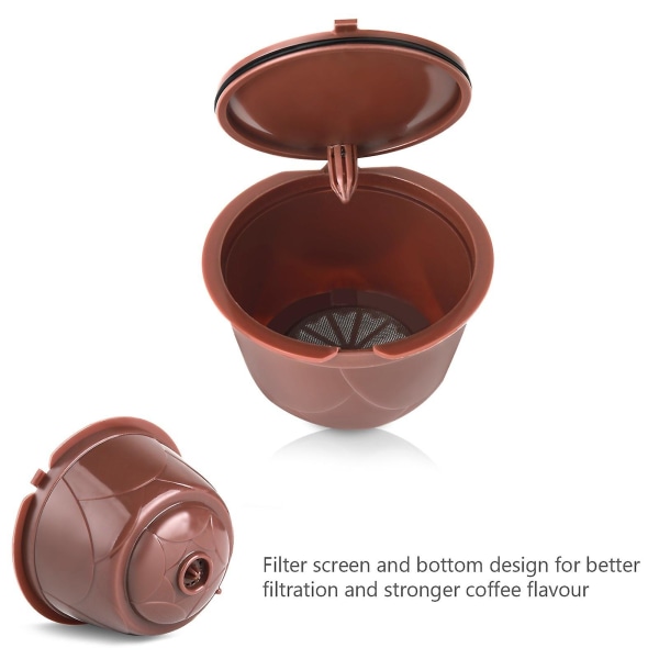 3 st återanvändbara pods påfyllningsbara kaffekapslar som är kompatibla med Dolce Gusto