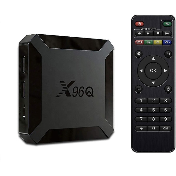 Android 10.0 Tv Box X96q Tv Box H616 Quad Core 2gb Ram 16gb Rom 4k Wifi 2.4ghz + 100m Lan H.265 Mini Smart Tv Box Multimedieafspiller (sort)