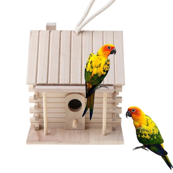 Trä fågelhus med abborre Liten fågelholk att måla trä sovbo
