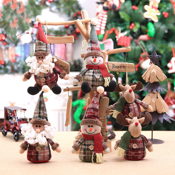6stk julepynt vedhæng små genstande hængende figur træ dekoration til julefest Juletræ Gaver Dukkerum
