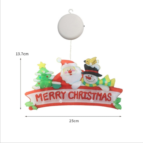 Julelys vindusklistremerker hengelys Julepyntlys butikkvindu LED sugekopplys små lykter (A, 3 stk)