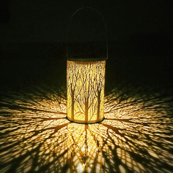 Bærbar lanterne - Vanntett dekorativ hagelykt med hengende solcellelys for hagedekorasjon - 2