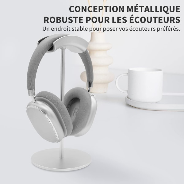Kuulokejalusta, metallinen kuulokejalusta tilaa säästäväksi ja näyttämiseksi