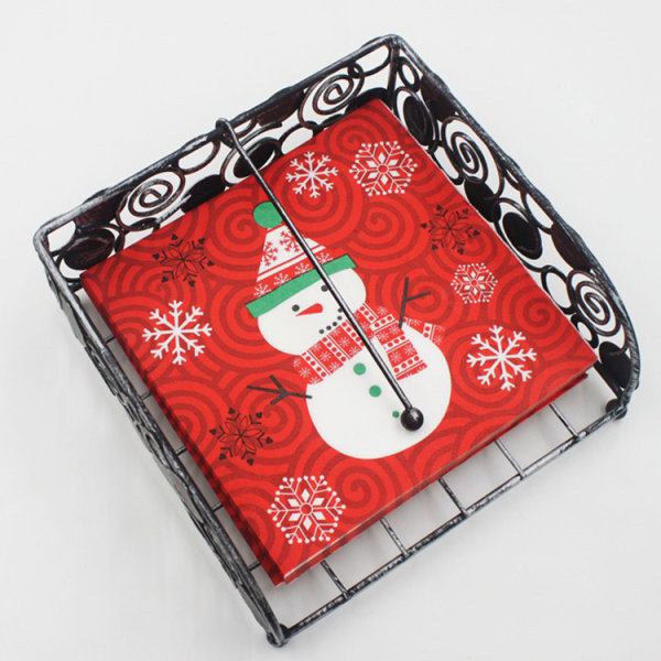 Tilbehør til julefest Julesnemand engangspapirhåndklæde, jule- og nytårsfestdekoration, 33 * 33 cm, 10 pakker (20 stk./pakning)