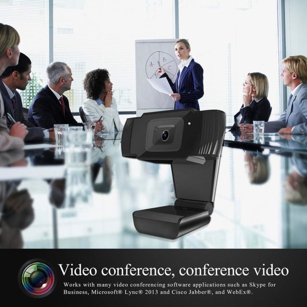 1080P HD-webkamera med mikrofoner, autofokus-webkamera for spillkonferanser, USB-datakamera Live Stream, bærbar USB-PC-webkamera