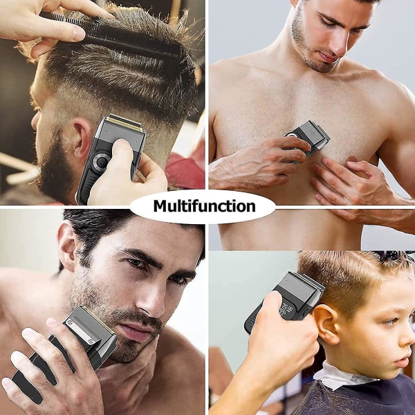 Huvudrakapparat för skalliga män, 2 i 1 elektrisk rakapparat för män, 3-växlad justerbar hårklippare för män, tvättbar folierakapparat med LCD-skärm, professionellt skägg