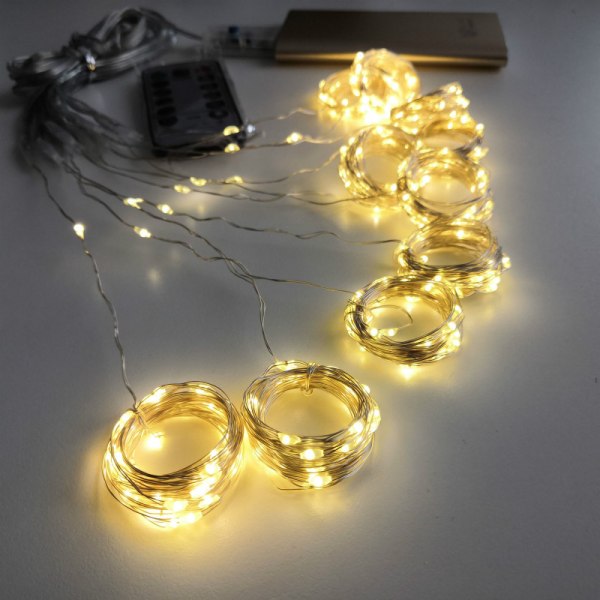 300LED-verhovalot kuparilankavalot Makuuhuoneen tähdet tunnelmavalot USB joulupäivän LED-sisustusnauhat valot tukkuvalot