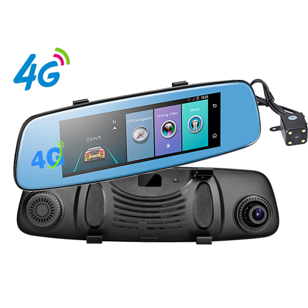 Navigation GPS WIFI dashcam Dubbel lins Bil dvr Touch ADAS Fjärrmonitor specchietto retrovisore Android 5.1 4G 1080 P 128GB