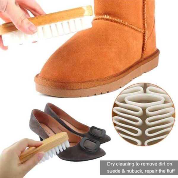 Stk semsket skobørste, semsket skobørste Semsket skobørste Crepe semsket skobørste for rengjøring Dekontaminering av semsket sko/støvler/tilbehør