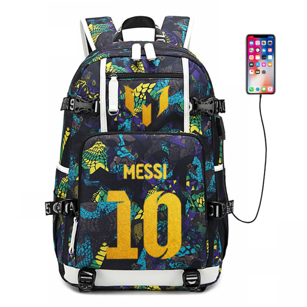 Axelväska Messi skolväska elever sport fotboll stor kapacitet vattentäta ryggsäckar gul yellow Messi