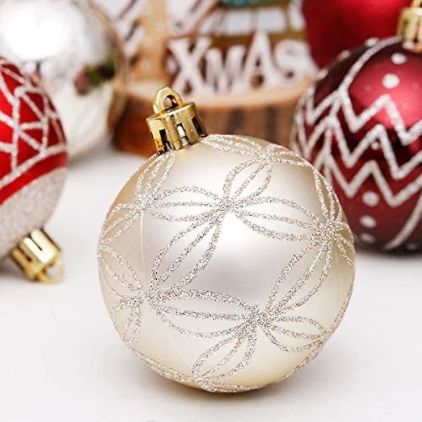 30 stk julekugler, brudsikre juletræskugler ornamenter, juledekorative hængende kugler vedhæng dekorationer til hjemmefest D Man Jia
