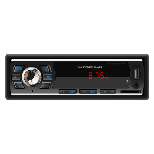 12V bil MP3-spiller Bluetooth håndfri FM-radio fargerik lys maskin bilstereo