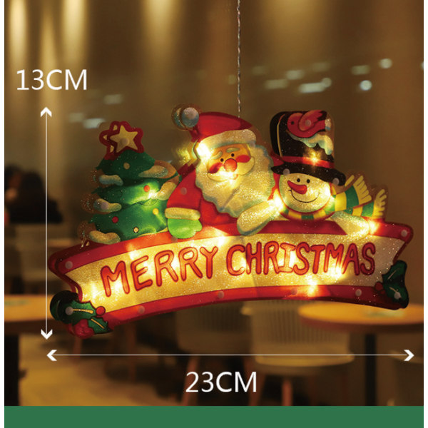 Sæt med 6 julevinduesdekorationslys, julevindueslysguirlande, julelys juletræslysguirlande soveværelse, varmt hvidt batteri