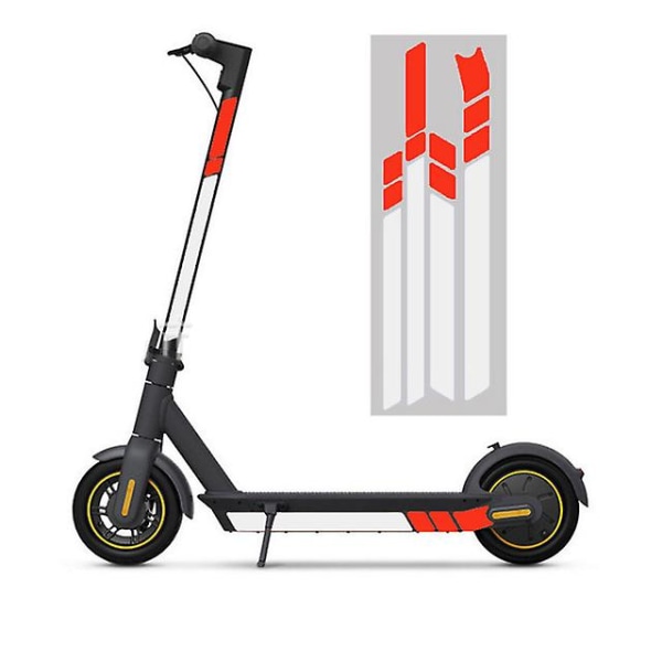 Pvc reflekterande klistermärken för Ninebot Max G30 elektrisk skoter kroppsdekoration Varningsdekaler för cykel Red white
