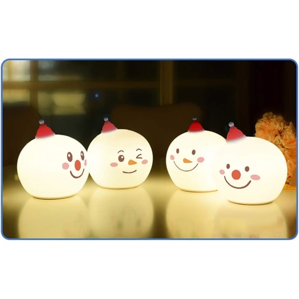 Christmas Snowman LED Natlys Lanterne Soveværelsesdekorationer Tilbehør Farverig Atmosfære Bordlampe