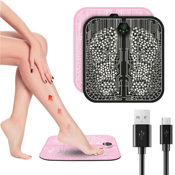 Smart Foot Massager USB Oppladbar Elektronisk Puls Foot Physiotherapy Health Massasjepute (svart)