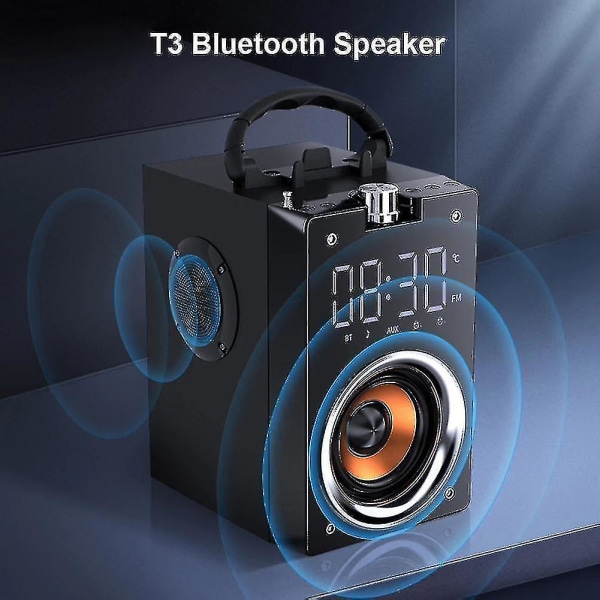 Sort utendørs fjernkontroll Subwoofer Bærbar Bluetooth 5.0 Trådløs Audio Music Multimedia Mini