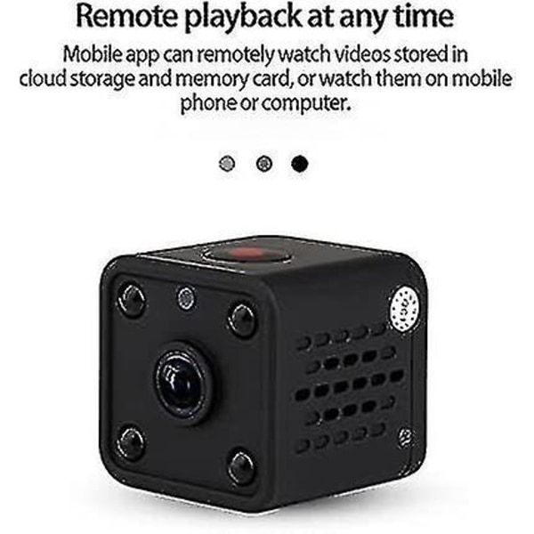 Piilotettu langaton vakoilukamera 1080p HD Mini Wifi Ip-kamera (musta)