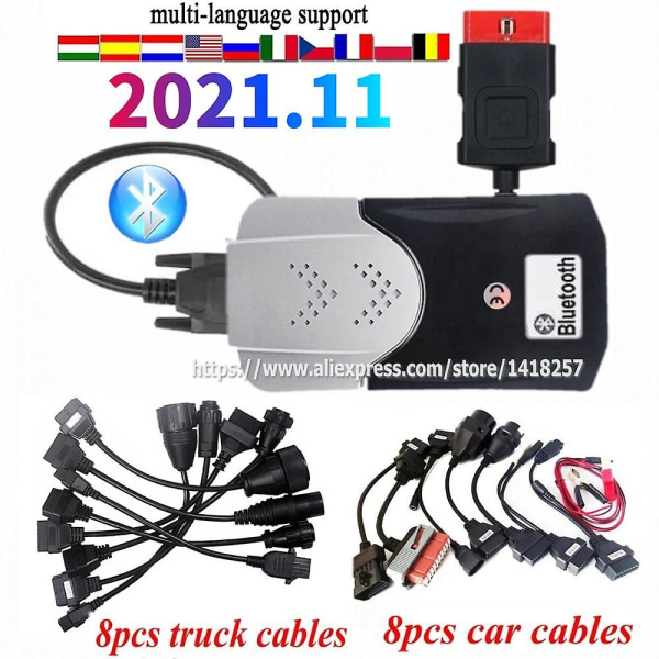 2023 Uusi 2021.11 Keygen Vd Ds150e Cdp Diagnostiikkatyökalu Auto Truck Obd2 Skanneri Vd Tcs Cdp Korjaustyökalut + Auton/ Kuorma-auton kaapelit valittavissa NO BT Car cables NO need DVD