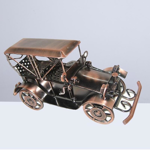 Metall Antik vintage bilmodell Hjem Dekor-pynt Håndlagde håndverkssamlinger Kjøretøyleker (bronse)