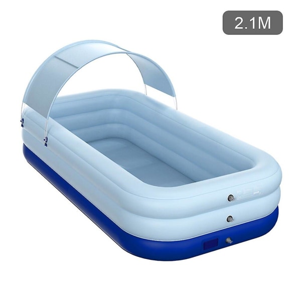210cm /380cm stora avtagbara pooler 3-lagers automatisk uppblåsbar pool för barnfamiljen Pool Ocean Ball Pvc tjockt bad 210CM x150CM x68CM