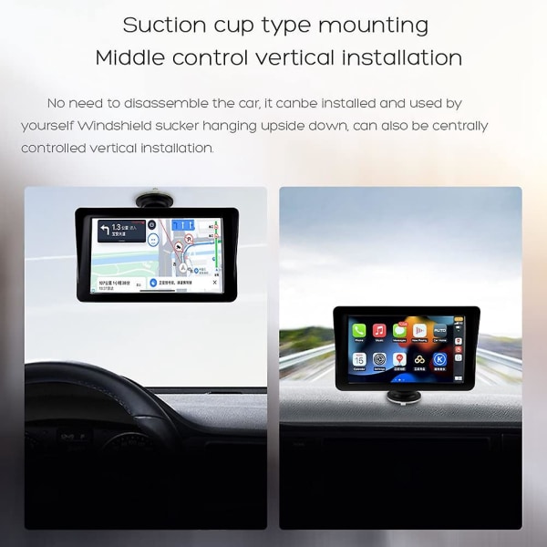 Universal 7 tuuman autoradio Multimediavideosoitin Langaton Carplay-tabletti Android-kosketusnäyttö Blu Black