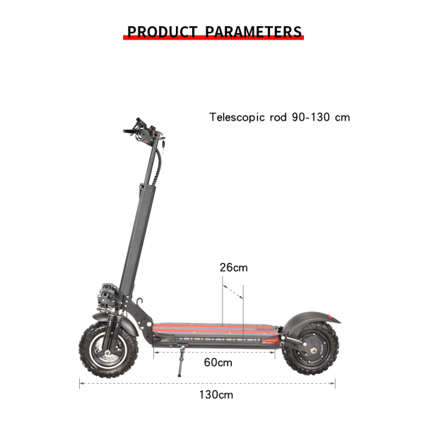 1200W acceleration motor foldbar elektrisk scooter med 11-tommer off-road bredt dæk