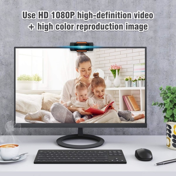 Autofokus 1080P Full HD Widescreen Web-kamera med mikrofon USB Datakamera for PC Mac Stasjonær Bærbar PC Videosamtale Opptak av video