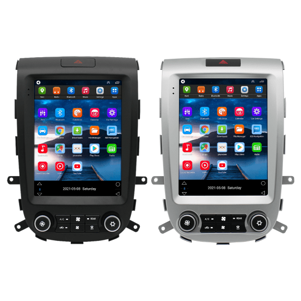 Vertikal HD-pekskärm Android Auto Car Dvd Player Video Stereo Bilspelare med GPS-navigering Santa Fe 06-12