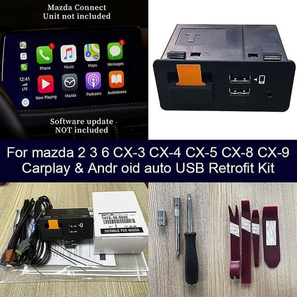 USB sovitin Android Auto Apple Carplay Mazda 3 Mazda 6 Mazda 2 Mazda Cx30 Cx5 Cx8 Cx9 Mx5 Mazda Cx-30 Cx-5 Cx-9 Mx-5