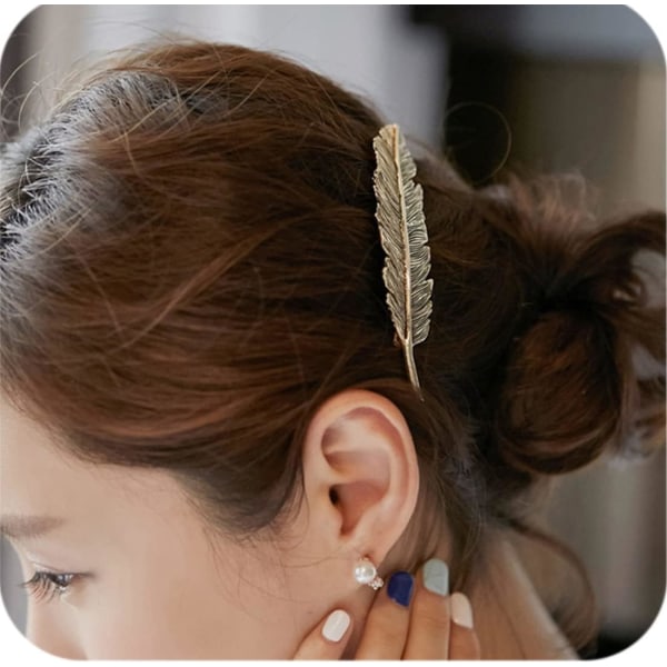 3 kpl hiusklipsien set, lehden muotoiset hiustuet Minimalistiset metalliset hiustuet tytöille tarkoitettujen hiustenmuotoilutarvikkeiden kanssa (kulta+hopea+pronssi)