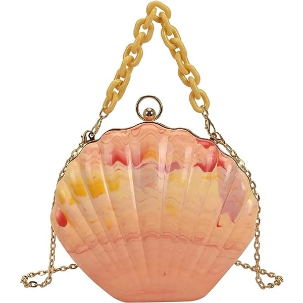 Kvinner Seashell Evening Bag Veske Mermaid Chain Strap Clutch Håndveske Skulderveske