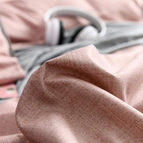 Sengetøj med pudebetræk Mikrofiber Børn Piger Vendbart sengetøj Grå Dusky Pink Dynebetræk Todelt jakkesæt（Aprikos AU-Single：150*200） Apricot AU-Single：150*200