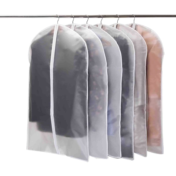 Packa malsäkra klädskydd med dragkedja för garderobsförvaring - 60 x 100 cm (vit dragkedja)