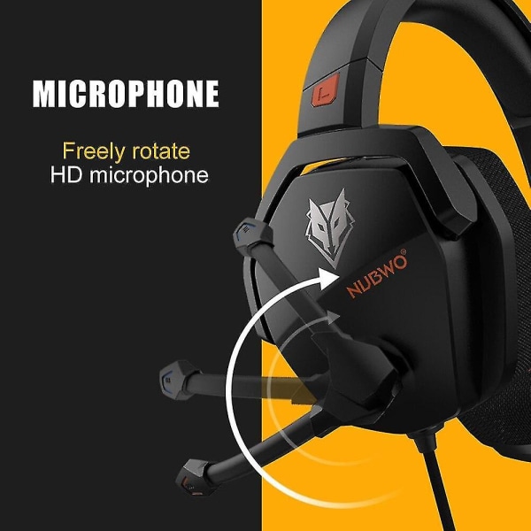 Over Ear Gaming Headset Støjreducerende hovedtelefoner med mikrofon 3,5 mm kablet gaming øretelefon til Ps4 Pc