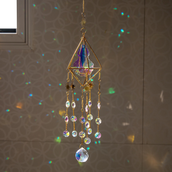1-pack Kristallljus och skugga vindspel Solfångare Prism Ball Lighting Pendel Regnbågetillverkning
