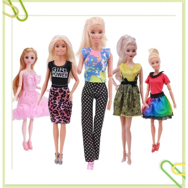 10 kpl 30 cm nukkevaatteita 11 tuuman Barbie-prinsessa-vaatteet nukke tyttöjen set muotisarja (vain vaatteet)