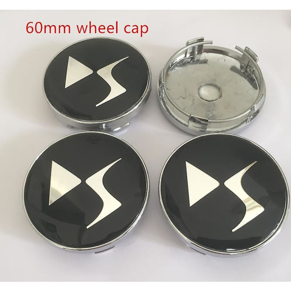 4st Ds 56mm 60mm Bilemblem Hjul Center Navkapslar Badge Cover Sticker För Ds3 Ds5 Ds6 Deesse Psa 56mm wheel sticker