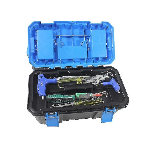 13-tums verktygslåda Plast Små verktygslådor Lagring och organisation med avtagbar bricka för förvaring av verktyg för hemmaskinvara