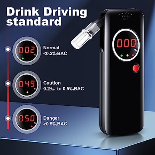 Elektronisk alkomanalysator, alkoholtestare med högkänslig halvledarsensor, bärbar LCD digital alkomanalysator