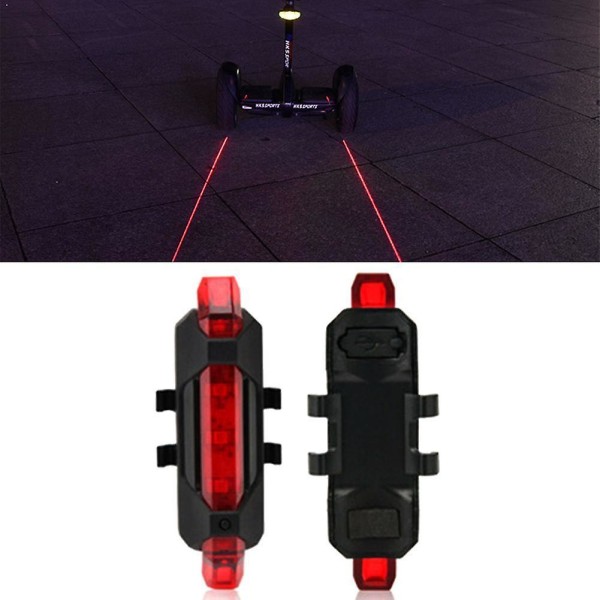 Varoitus LED-nauha taskulampun tankolamppu Xiaomin sähköturvaosille Värikäs yöpyöräilyskootterin valo koristeellinen skootteri Red