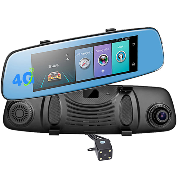 Navigasjon GPS WIFI dashcam Dobbel linse Bil dvr Touch ADAS Fjernkontroll skjerm specchietto retrovisore Android 5.1 4G 1080 P 32GB