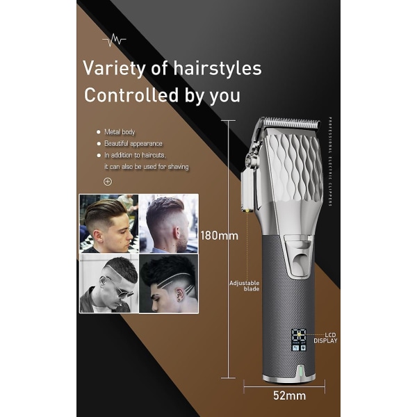 Miesten hiusleikkurit, ammattikäyttöön tarkoitettujen hiustenleikkuusarja set hiusleikkurit partaleikkurit partaleikkurit hiustenleikkuusarja Ladattava partaveitsi Zero Gap -hiustenleikkaus Groomin Titanium