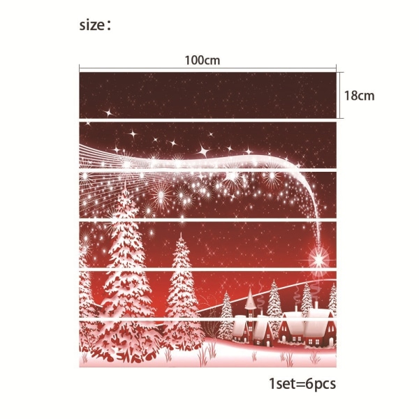 13 stk/sett 3D juletrappe klistremerke bokhylle Selvklebende trappeklistremerker Skrell og stikk bokhylle，B