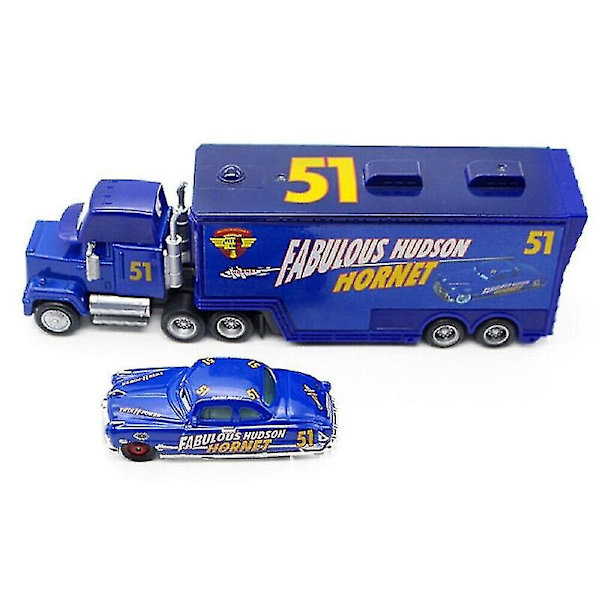 Pixar Cars No.51 Doc Hudson Hornet Mack Truck & Racer Diecast Legetøjsbil 1:55 Loose