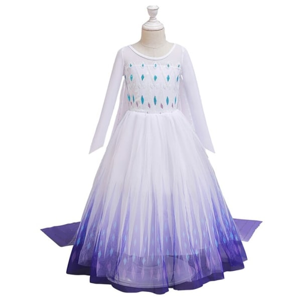 Frozen Elsa Princess White gradient Mesh -klänning för flickor