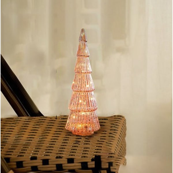1 STK ROSE dekorativ bordlampe, treformet batteridrevet LED nattbordslampe med eventyrlys, romantisk nattlys i metall, innendørs juledekorat