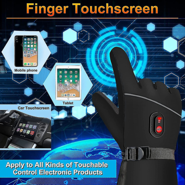 Opvarmede handsker Genopladeligt elektrisk batteri Varmehandsker Touch