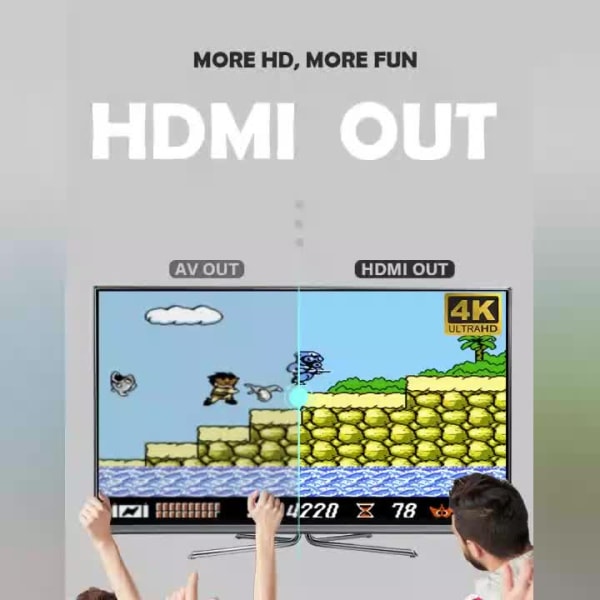 HDMI høyoppløselig spillkonsoll 620 spill trådløst håndtak dobbel spillkonsoll (1 pakke, uten batteri)